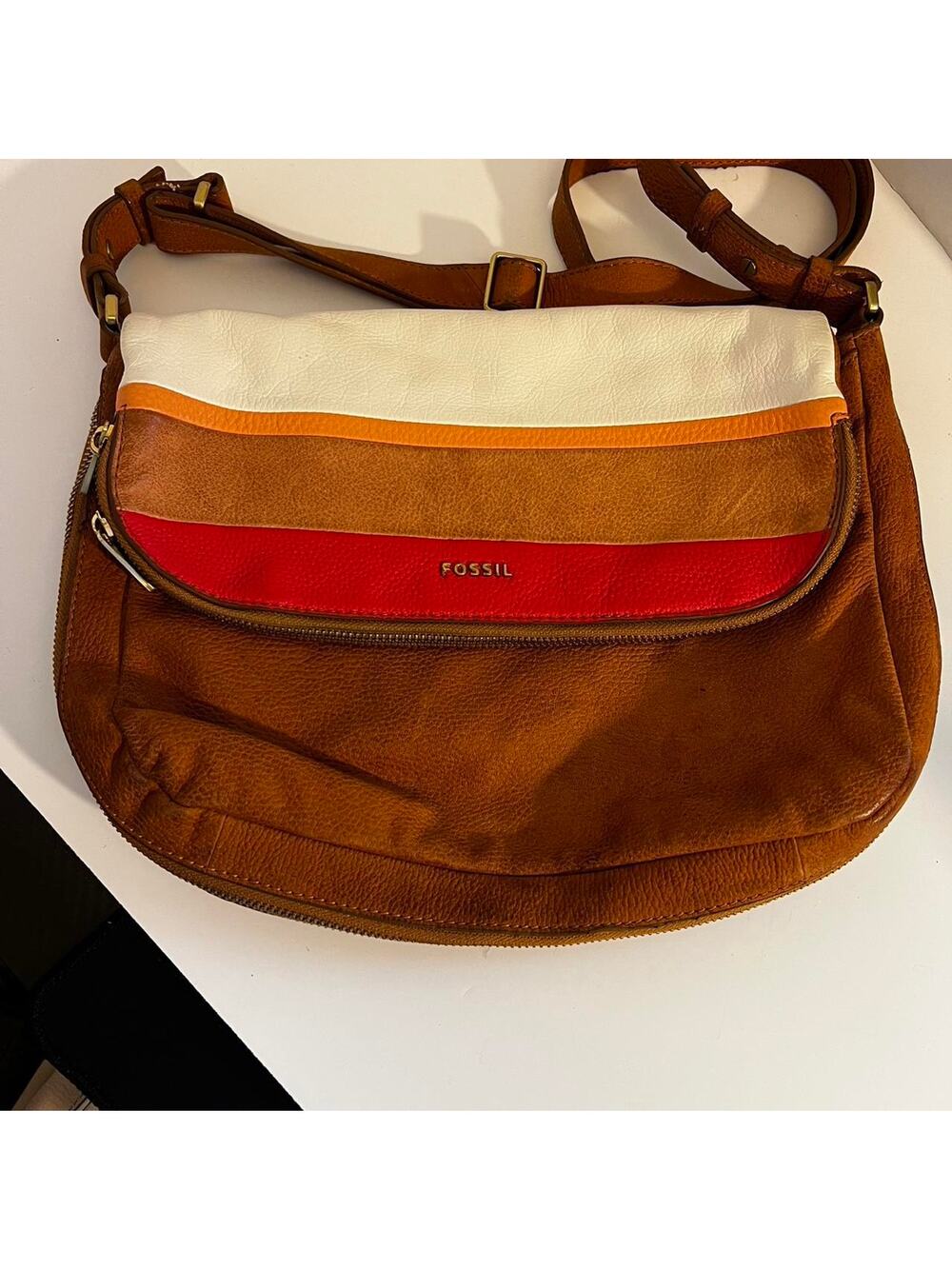 Fossil preston flap pocket brown